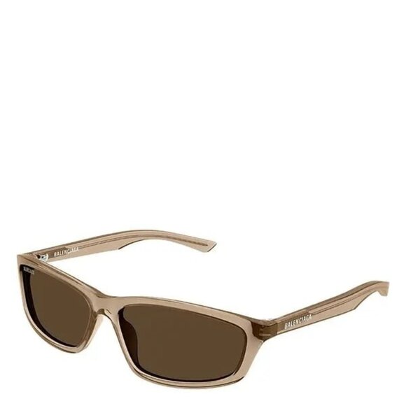 NEW BALENCIAGA BB0401S 004 TRANSPARENT BEIGE SUNGLASSES